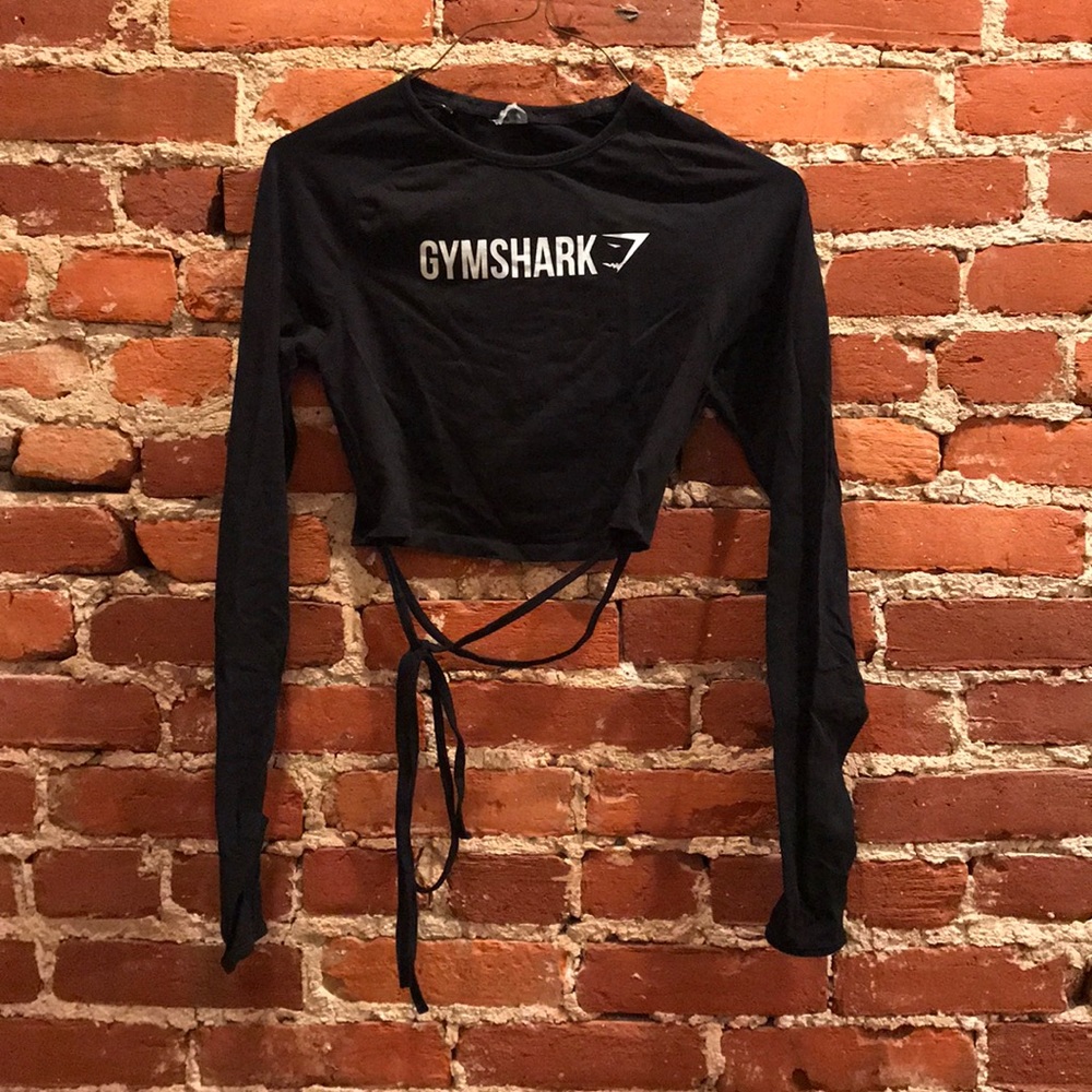 Gymshark - LONG SLEEVE RIBBON CROP TOP